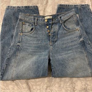 Free people we the free NEW Blue barrel -Leg Jeans